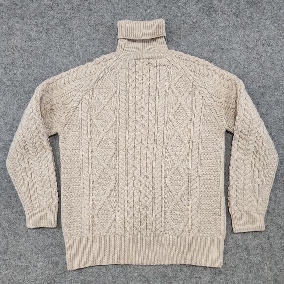 Saol Ireland Womens 2XL 100% Merino Wool Cableknit Turtleneck Pullover Sweater - Picture 12 of 13